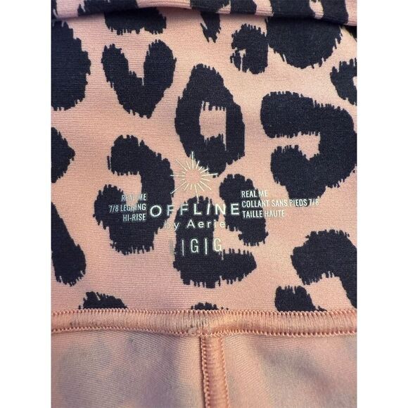 Offline by Aerie Real Me 7/8 Leggings Hi-Rise Size L Pink Leopard Print - Picture 6 of 7